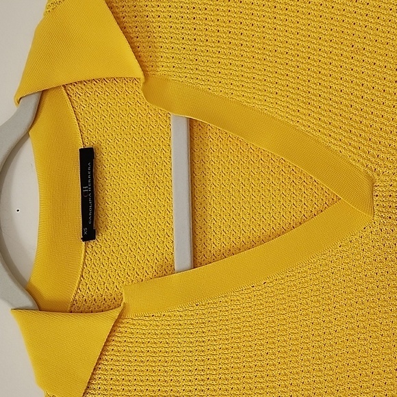 Carolina Herrera Ribbed Knit Yellow Sweater Top Size XS - Picture 15 of 17